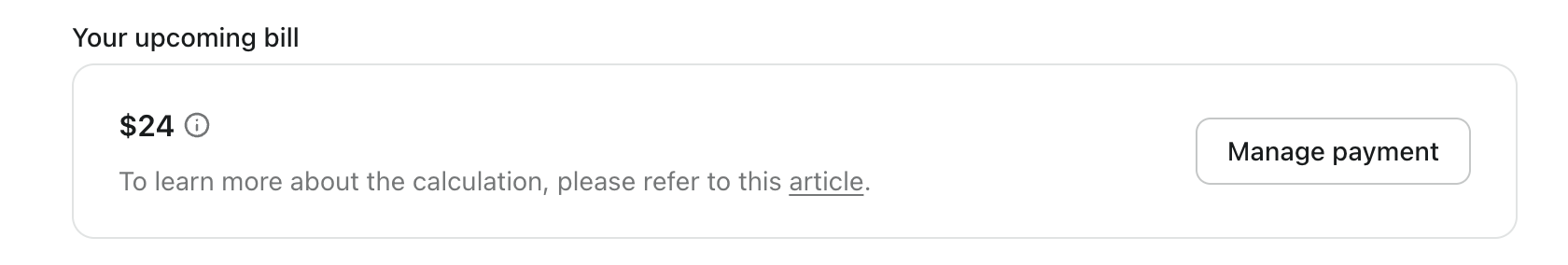 Nächste Abrechnungsinformation